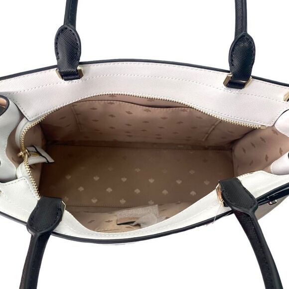 Kate Spade Staci Warm Beige Colorblock Large Satchel Crossbody NWT - Picture 9 of 15